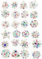 💎 elegant lot of 24 shimmering rhinestone crystal brooches pins - ideal for diy wedding bouquet kits logo