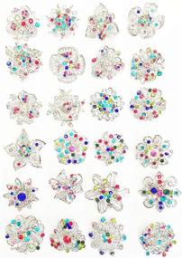 img 4 attached to 💎 Elegant Lot of 24 Shimmering Rhinestone Crystal Brooches Pins - Ideal for DIY Wedding Bouquet Kits