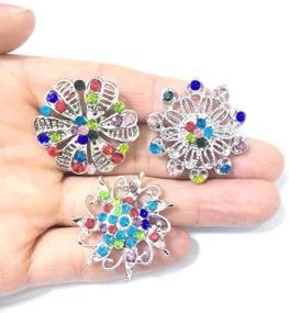 img 3 attached to 💎 Elegant Lot of 24 Shimmering Rhinestone Crystal Brooches Pins - Ideal for DIY Wedding Bouquet Kits