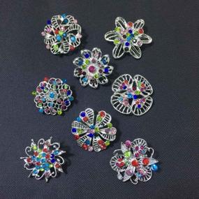 img 1 attached to 💎 Elegant Lot of 24 Shimmering Rhinestone Crystal Brooches Pins - Ideal for DIY Wedding Bouquet Kits