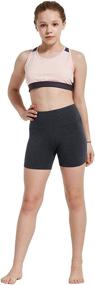 img 4 attached to 🩳 BALEAF Girls' 4-Inch Pocketed Volleyball Dance Biker Shorts - Youth Athletic Running Yoga Gym Spandex Shorts