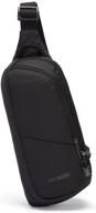 рюкзак pacsafe vibe 150 jet black с защитой от кражи и вместимостью 2,2 л. логотип