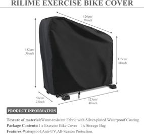 img 3 attached to 🚴 Waterproof Exercise Bike Cover - Ideal for Indoor & Outdoor Fitness - Rilime Upright Cycling Protective Dustproof Windproof Bicycle Cover