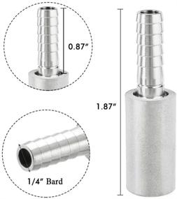 img 1 attached to 🍺 Pack of 2 JoyTube Stainless Steel Aeration Stones - 0.5 Micron Diffusion Stones with 1/4" Hose Barb for Home Brewing Beer - Stainless Steel Oxygenation and Carbonating Stones