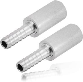 img 4 attached to 🍺 Pack of 2 JoyTube Stainless Steel Aeration Stones - 0.5 Micron Diffusion Stones with 1/4" Hose Barb for Home Brewing Beer - Stainless Steel Oxygenation and Carbonating Stones