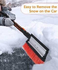 img 1 attached to 🚗 COFIT 50-Inch Car Snow Brush with Squeegee and Ice Scraper, 3-in-1 Detachable and Telescopic Snow Removal Tool, 270-Degree Pivoting Head for Scratch-Free Cleaning of Car, Auto, SUV, Truck Windshields and Windows in Orange