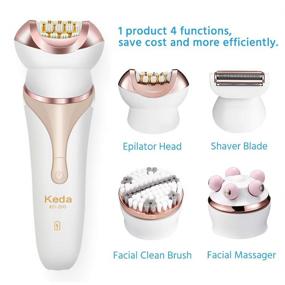 img 3 attached to 🪒 OOCOME 4-in-1 Epilator: Rechargeable Waterproof Women's Electric Shaver - Cordless, Wet & Dry Hair Removal and Bikini Trimming Kit