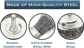 img 2 attached to Enhance Your Cleaning with EHomeA2Z Wire Wheel Steel Brushes - Premium Abrasive & Finishing Products