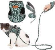 adnikia floral dog cat harness and leash set: escape proof pet vest with padded handle leash for kittens, puppies, and cats - no-pull, adjustable, and stylish logo