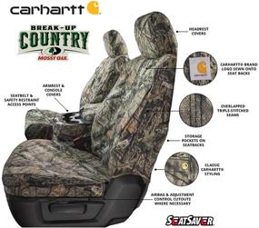 img 2 attached to 🌿 Protect Your Dodge Ram with Covercraft Mossy Oak Camo Carhartt SeatSaver Custom Seat Covers – 2nd Row Bench Seat, Break-Up Country Design