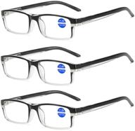 3-pack blue light blocking computer reading glasses with spring hinges for women and men logo