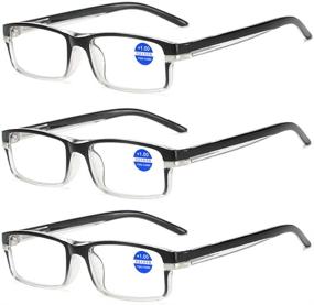 img 4 attached to 3-Pack Blue Light Blocking Computer Reading Glasses with Spring Hinges for Women and Men