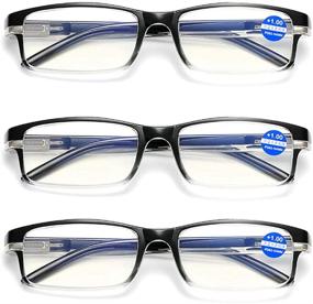 img 3 attached to 3-Pack Blue Light Blocking Computer Reading Glasses with Spring Hinges for Women and Men