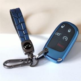 img 4 attached to 🔑 Premium TANDRIVE Key Fob Case Holder for Multiple Jeep, Dodge & Chrysler Models - Blue, Remote Accessories Protector