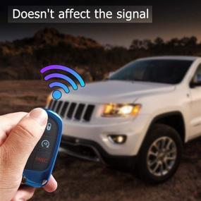 img 1 attached to 🔑 Премиум чехол для ключа TANDRIVE для нескольких моделей Jeep, Dodge & Chrysler - синий, защитник дистанционных аксессуаров