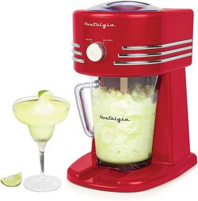 img 3 attached to 🍹 Nostalgia FBS400RDCHL 40-Ounce Frozen Beverage Station: Slush Drink Maker for Margaritas, Snow Cones, and More - Stainless Steel Blades, Cord Storage (Red)