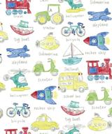 🎁 glossy gift wrap flat sheet - trains, planes, and automobiles - 24"x 6 logo