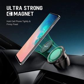 img 3 attached to 📱 Universal Magnetic Car Phone Holder by Pop-Tech - Mini Dashboard Mount for iPhone 12 Pro Max, Tablets, Socket Grip, and Mobile Devices - 360° Rotating, Metal Plate Included