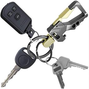 img 3 attached to 🔑 EDC Key Chain with Bottle Opener, Car Key Ring, Tactical Carabiner Clip