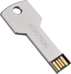 img 4 attached to 🔑 KOOTION 32GB USB-накопитель - металлический флеш-накопитель с USB 2.0, дизайн плитки, карабинное кольцо - элегантная серебристая отделка