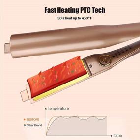 img 1 attached to 🌟 JMiToo V6 Золотой 2-в-1 Ионный плойка с функцией прямого выпрямления и укладки с керамической титановой пластиной 3D - дизайн 2019 года