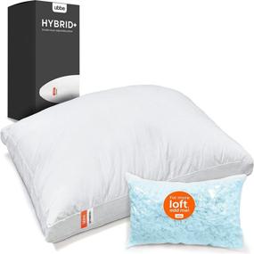 img 4 attached to 🛏️ Уббе Гибрид+ Регулируемая подушка для оптимального сна, подушка из микрофибры и измельченной гелевой пены с памятью, гипоаллергенная, двухслойный дизайн, мягкий хлопковый чехол, сертифицированная по стандарту CertiPur-US, размер Queen 17,7х29 дюймов