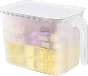 img 4 attached to 🗄️ Versatile Poeland Storage Organizer Bin: Convenient Front Handles and Lid for Cabinet, Pantry, and Countertop Organization of Coffee, Tea, Packets, Snack Bars