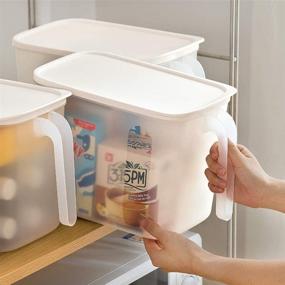 img 1 attached to 🗄️ Versatile Poeland Storage Organizer Bin: Convenient Front Handles and Lid for Cabinet, Pantry, and Countertop Organization of Coffee, Tea, Packets, Snack Bars