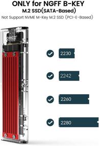 img 3 attached to 🔌 Быстрая ORICO безинструментальная внешняя оболочка USB 3.1 типа C для M.2 SATA SSD - поддерживает размеры NGFF M.2 2280 2260 2242 2230, адаптер для корпуса HDD (TCM2F, красный)