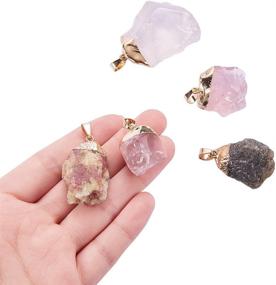 img 1 attached to 🏞️ Exquisite Natural Crystal and Labradorite Pendant Charms Set - Ideal for Jewelry Making: 5 Styles, Length 30-38mm from PandaHall