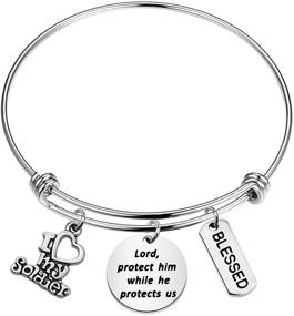 img 4 attached to 🎖️ Zuo Bao Military Mom Wife Keychain: Lord's Protection for Our Soldier - A Heartfelt Gift for Military Wives and Moms