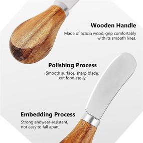 img 2 attached to Premium 6-Piece Cheese Knife Set with Classic Wooden Handle - Stainless Steel Slicer, Cutter, and More!