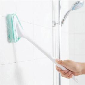 img 1 attached to 🏞️ Green GardenHelper Replaceable Brush Head Long-Handled Brush with Rotatable Handle - Lightweight Scrubber for Tub, Bathroom, Tiles - Detachable, with Five Extra Brush Heads