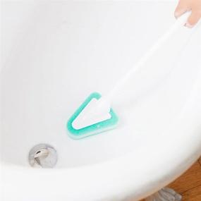 img 2 attached to 🏞️ Green GardenHelper Replaceable Brush Head Long-Handled Brush with Rotatable Handle - Lightweight Scrubber for Tub, Bathroom, Tiles - Detachable, with Five Extra Brush Heads