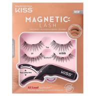 kiss magnetic lash 01: glue-free, lightweight synthetic false eyelashes with magnets, reusable and contact lens friendly - cruelty free, includes lash applicator - 1 pair logo