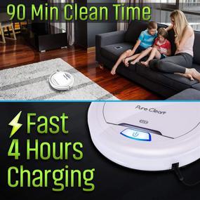 img 3 attached to SereneLife Robot Vacuum Cleaner - Long-Lasting Lithium Battery, 90-Minute Runtime & Self-Navigation for Pet Hair Allergies. Effortless Cleaning on Carpet, Hardwood, and Tile Floors.