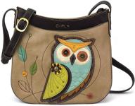 chala crescent crossbody owl: stylish taupe women's handbags, wallets, and crossbody bags logo