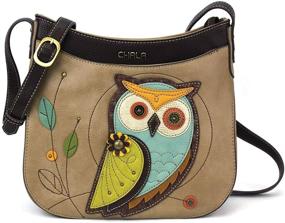 img 4 attached to Chala Crescent Crossbody Owl: Stylish Taupe Women's Handbags, Wallets, and Crossbody Bags