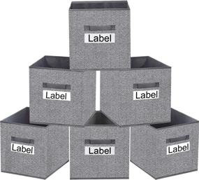 img 4 attached to 📦 Organize Your Space with Homyfort Cube Storage Bins 12x12, Set of 6 - Grey