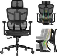 🪑 ultimate comfort and support: ergonomic high back mesh office chair with liftable backrest armrest, 3d adjustable lumbar support, and headrest логотип