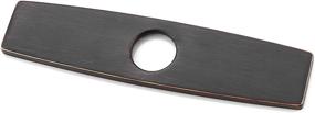 img 2 attached to 🚿 Wovier 10-Inch Oil Rubbed Bronze-Black Rectangle Faucet Plate Escutcheon for Bathroom or Kitchen Sink, 3-to-1 Hole Cover Deck