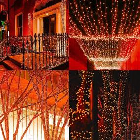 img 3 attached to 🎃 Joliyoou 200 LED Halloween String Lights, 66FT Mini Plug in Twinkle Fairy String Lights with 8 Lighting Modes for Indoor Outdoor Yard Tree Garden Proof Holiday Wedding Decoration, Black Wire, Orange