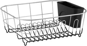 img 1 attached to 🌟 Efficient and Stylish Deluxe Chrome-Plated Steel Small Dish Drainers in Black