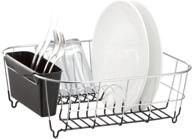 🌟 efficient and stylish deluxe chrome-plated steel small dish drainers in black логотип