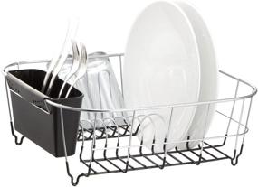 img 2 attached to 🌟 Efficient and Stylish Deluxe Chrome-Plated Steel Small Dish Drainers in Black