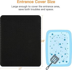 img 1 attached to 🐱 Polarduck Cat Litter Mat - Honeycomb Double Layer Design for Effective Trapping, Urine & Water Proof, Scatter Control, Easy to Clean & Washable