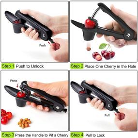 img 1 attached to 🍒 Space-Saving Lock Design Cherry Pitter Tool for Easy Fresh Cherry Dishes and Cocktail Cherries