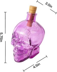 img 3 attached to 👻 Nothers Glass Skull Lights: 6-Inch Battery-Operated Fairy Mini String Lights for Halloween Décor & Crafts - Purple