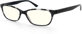 img 3 attached to 👓 Очки для компьютера с блокировкой синего света для мужчин и женщин - Анти вредное воздействие лучей, уменьшают усталость глаз, легкая квадратная оправа с чехлом - черные