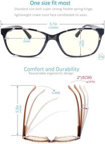 img 2 attached to 👓 Очки для компьютера с блокировкой синего света для мужчин и женщин - Анти вредное воздействие лучей, уменьшают усталость глаз, легкая квадратная оправа с чехлом - черные
